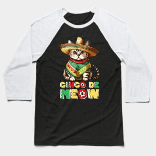 Fiesta Squad Funny Mexican Cat Fiesta Party Cinco De Meow Baseball T-Shirt